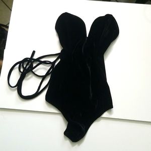 Velvet onesie leotard lingerie costume cami